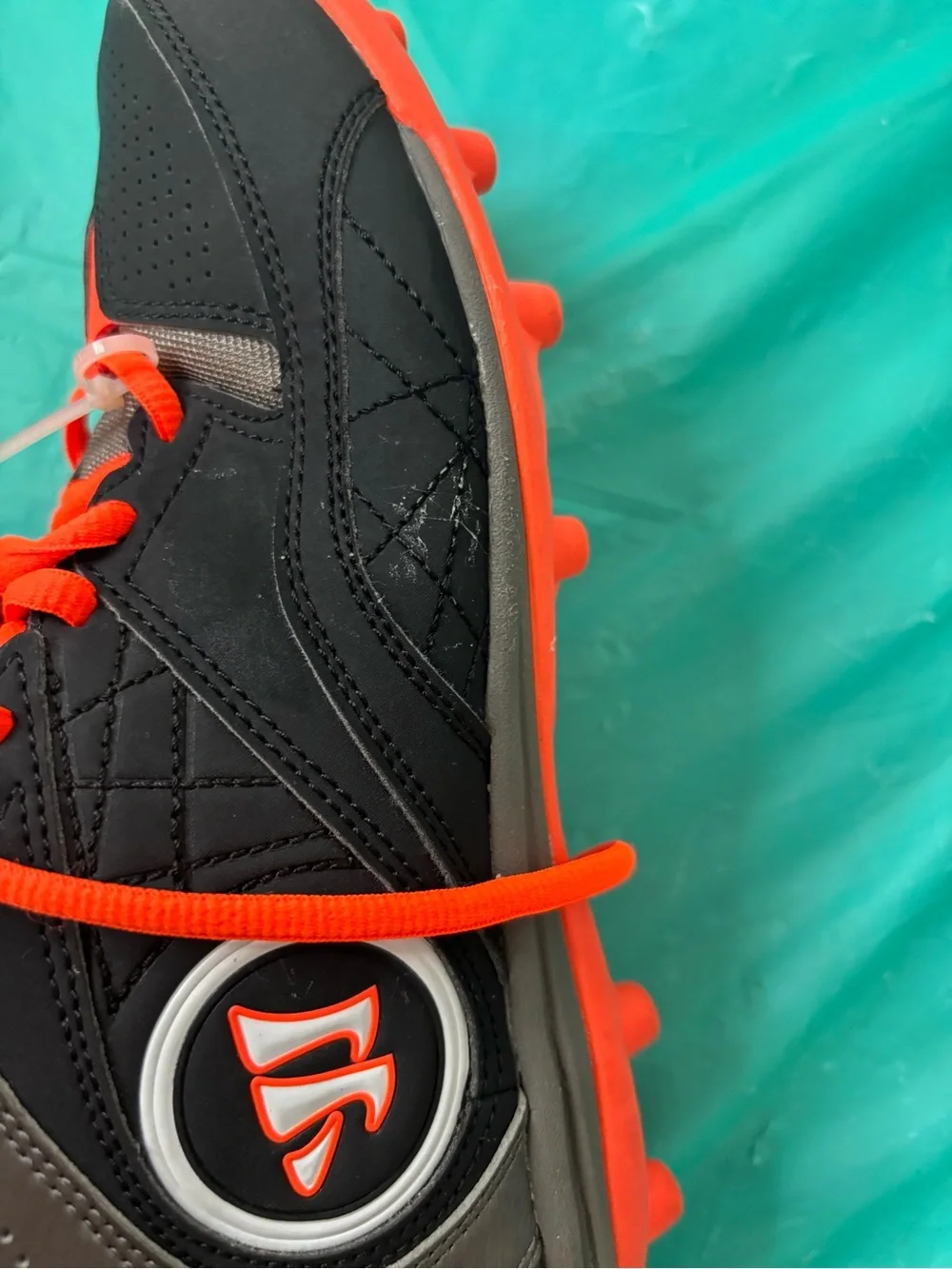 Kids' Black and Orange Lace-Up Sneakers